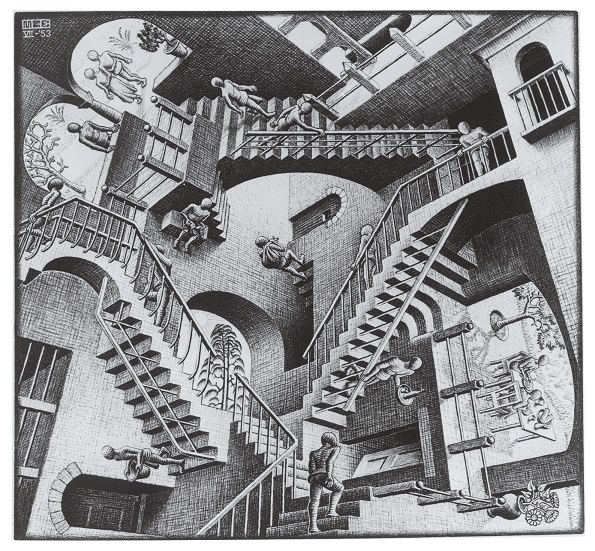 M.C. エッシャー《相対性》1953年
All M.C. Escher works © The M.C. Escher Company, The Netherlands. All rights reserved. www.mcescher.com
